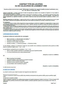 Contrat de bail de location type Word modifiable gratuit
