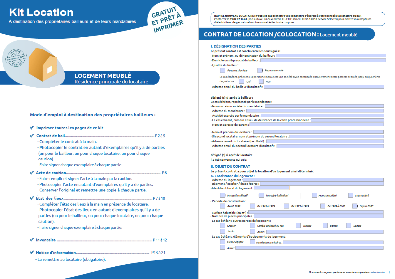 Kit complet de location meublée 2026 : bail, inventaire et notice à télécharger
